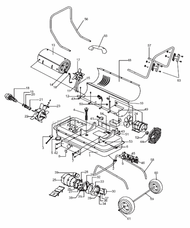 Page A Diagram and Parts List for HS-45-KFA  Heat Stream Heater